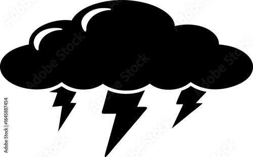Hailstorm Icon Silhouette Vector Illustration Black