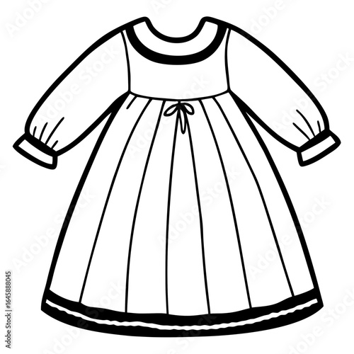 Cute Baby Gown Outline Vector