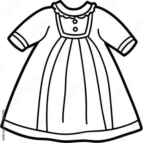 Cute Baby Gown Outline Vector