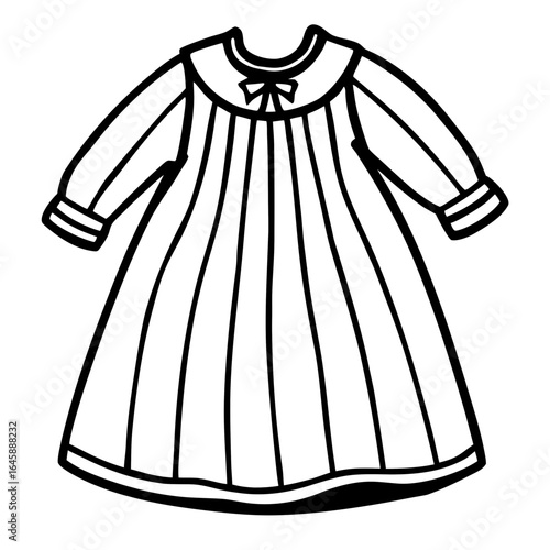 Cute Baby Gown Outline Vector