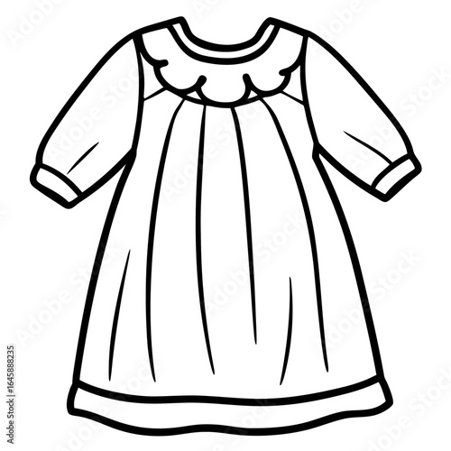 Cute Baby Gown Outline Vector