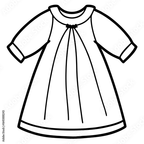 Cute Baby Gown Outline Vector
