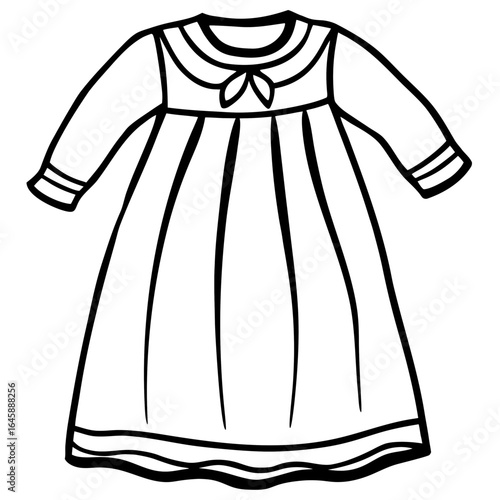 Cute Baby Gown Outline Vector