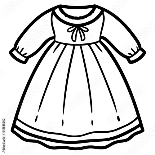 Cute Baby Gown Outline Vector