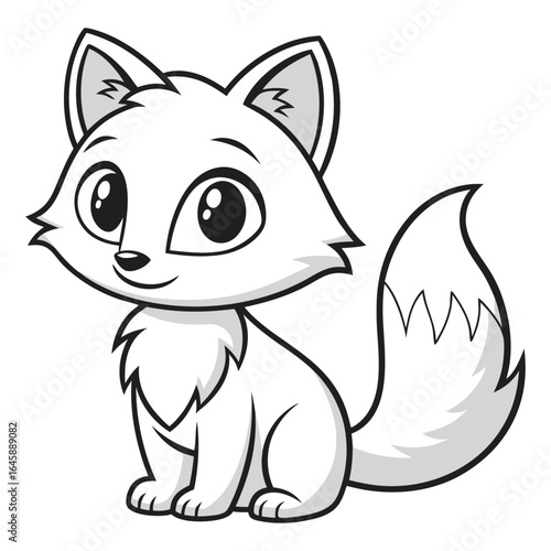 Cute arctic fox on white background