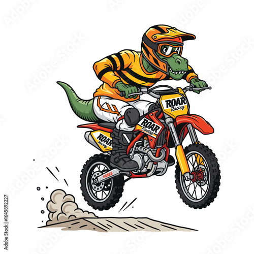 T-Rex Motocross Jump Stunt illustration