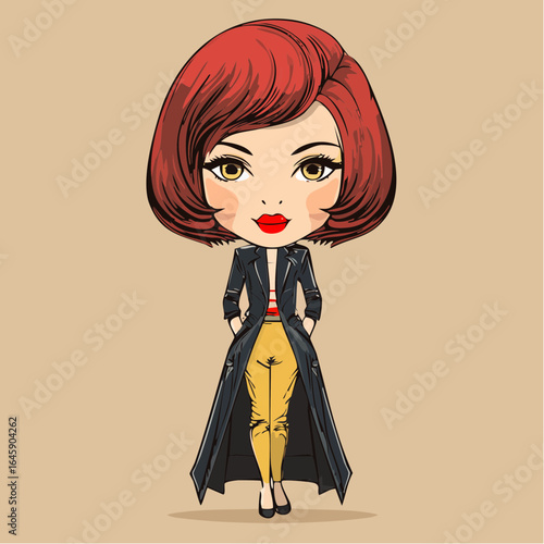 luxurious autumn elegance in a velvet blazer and silk blouse – premium fall fashion vector for high-end branding, editorial, and wedding designs