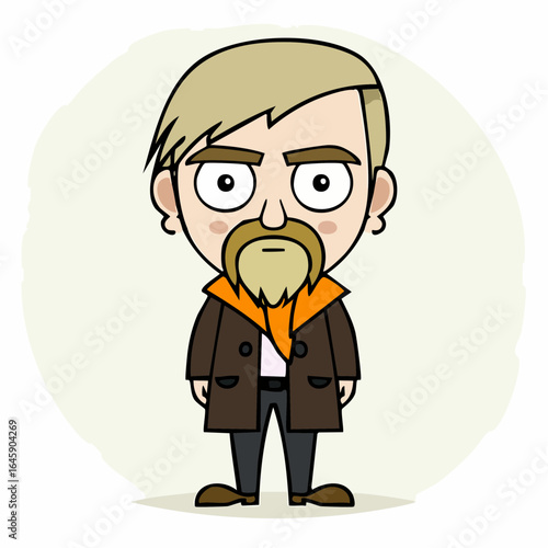  classic winter layering in a wool peacoat and plaid scarf – timeless fall vector ideal for holiday marketing, editorial spreads, and brand identity
