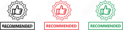 Recommended thumbs up icon vector graphic design element for best choice and quality product