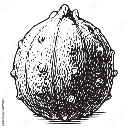 Calabash Vintage Hand-Drawn Exotic Fruit Illustration