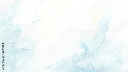 Abstract blue watercolor blot painted background. Isolated.
