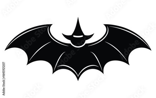 Halloween bat vector illustration with spooky black wings