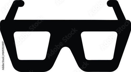 3d glasses silhouette vector art illustration