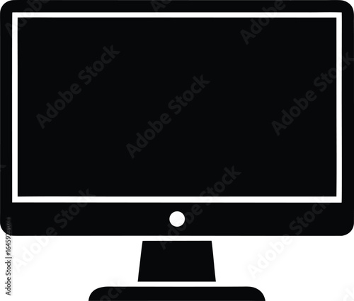 all in one pc silhouette vector art illustration