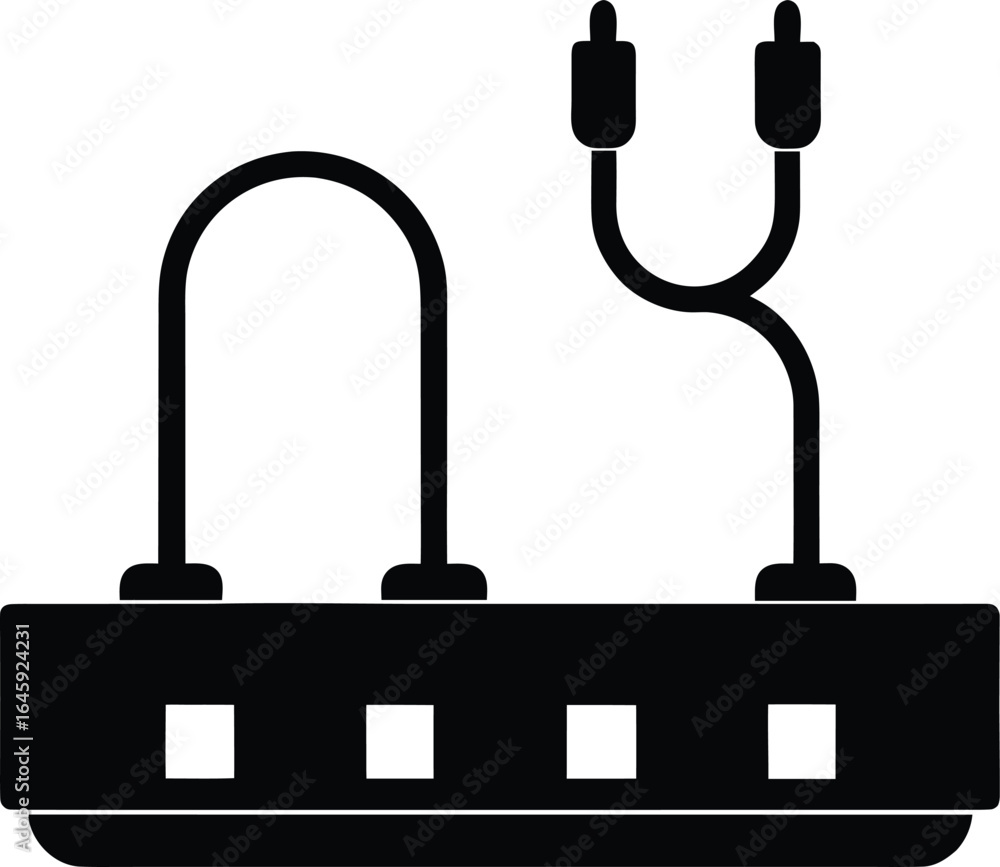 Obraz premium cable organizer silhouette vector art illustration