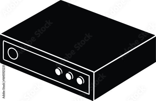 dac digital to analog converter silhouette vector art illustration