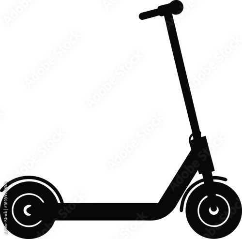 electric scooter silhouette vector art illustration