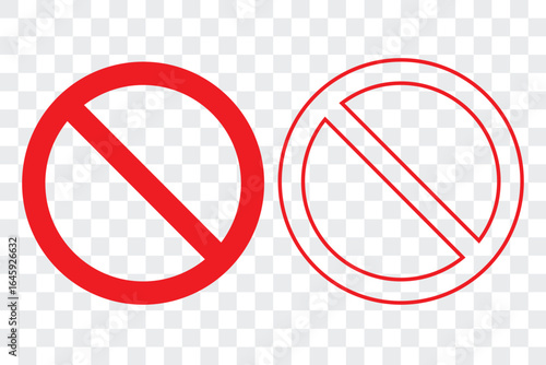 forbidden sign not allowed in red and black . ban icon symbol . stop entry sign . slash icon . prohibited mark with transparent background.