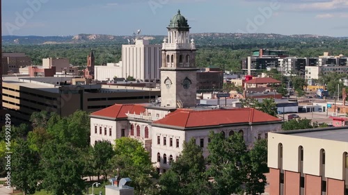 Downtown Colorado Springs on Summer Day Drone Aerial