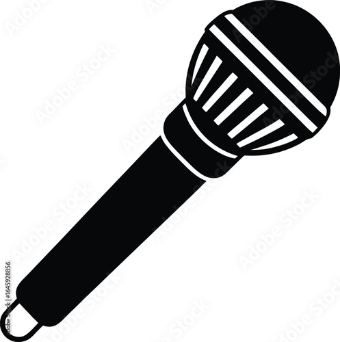 Microphone silhouette vector art Illustration