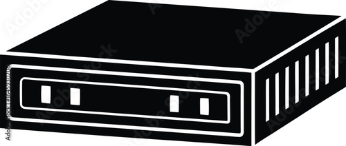 Rackmount server silhouette vector art Illustration