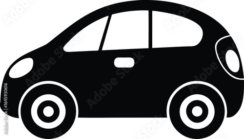 Self driving car silhouette vector art Illustration