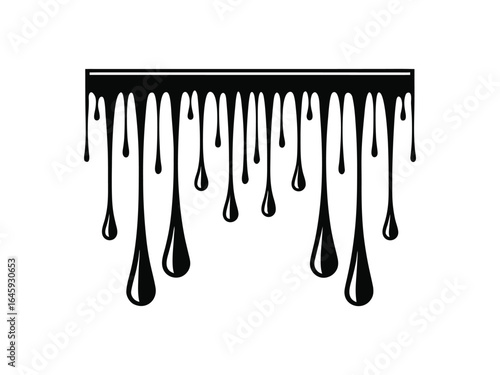 Icicles vector silhouette line art