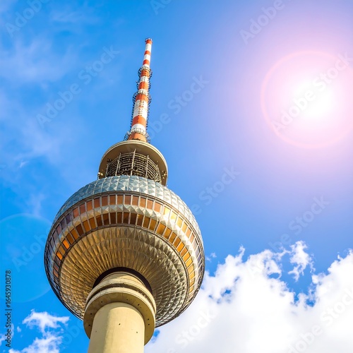 Tower reaching towards a sunny sky