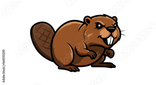Powerful Beaver Logo Vector Animal Illustration Design