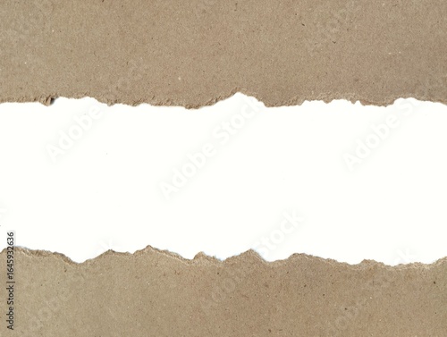 Wallpaper Mural Brown ripped torn cardboard edge strips isolated on white background	 Torontodigital.ca
