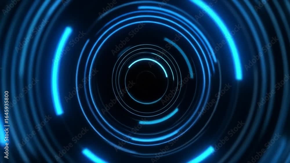 Abstract glowing blue circular patterns on dark background Abstract glowing blue circular patterns on dark background