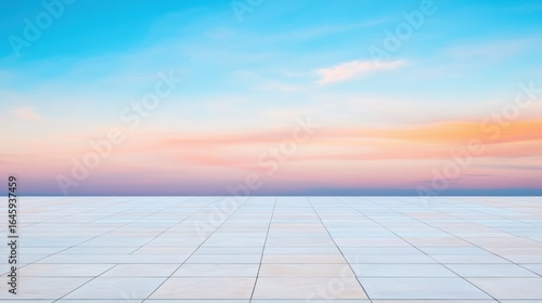 Serene Sunset Over Expansive Tiles