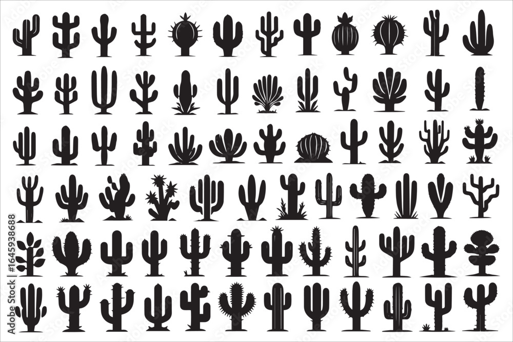 Fototapeta premium Cactus Silhouette Collection