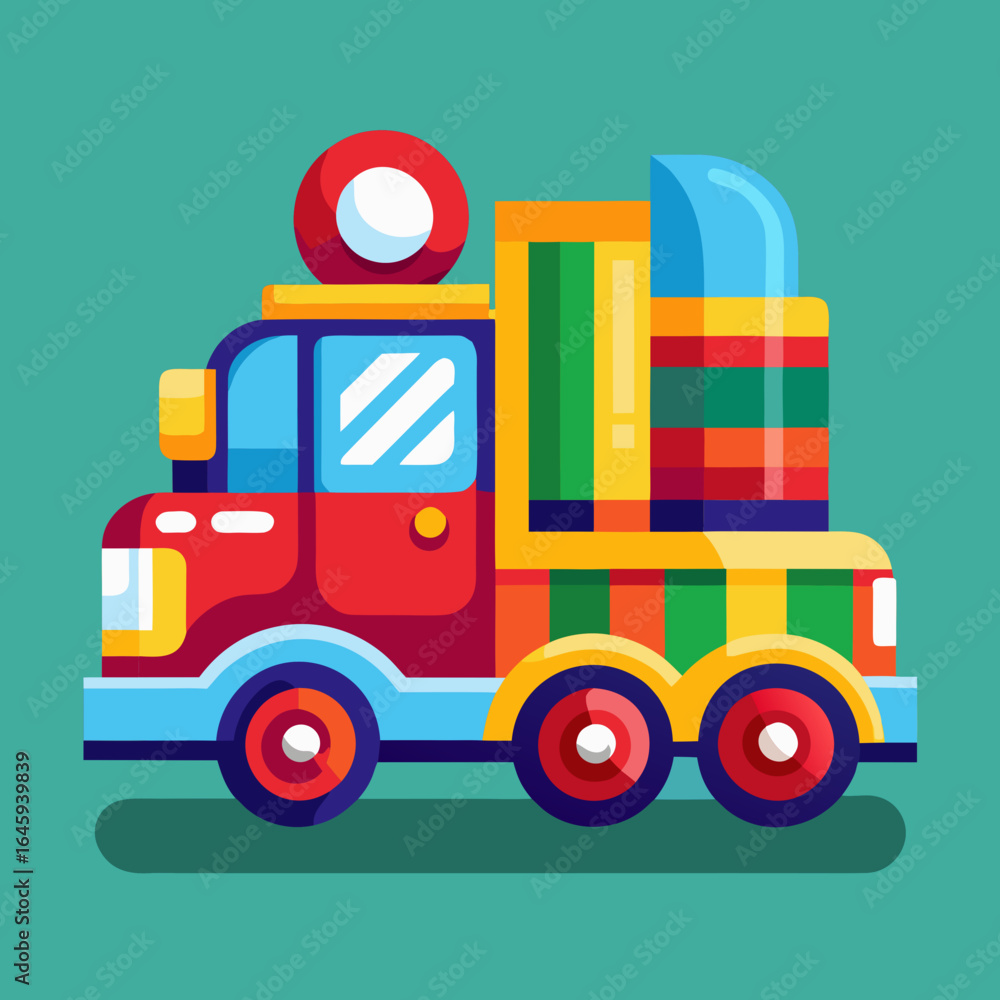 Fototapeta premium toy truck on a white background