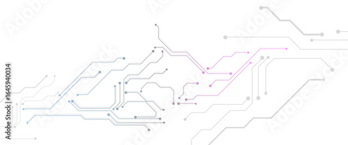 Vector technology circuit diagram pink, blue. High-tech circuit board connection system.