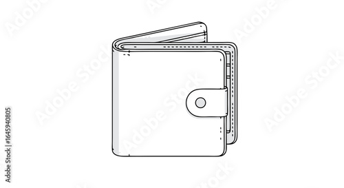 Minimalist wallet illustration emphasizing financial security and everyday carry convenience in simple black and white line art style