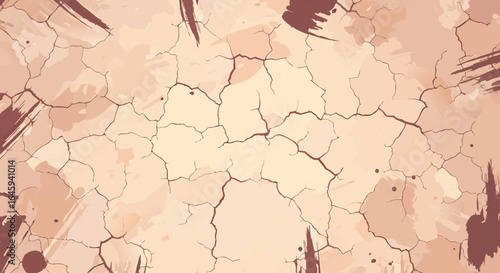 Abstract Cracked Earth Texture Depicting Drought and Natural Aridity.