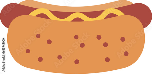 Classic hot dog with mustard