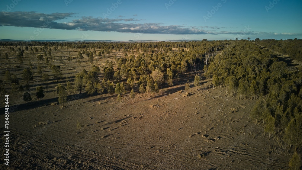 Obraz premium Aerial view of a vast, dry landscape.