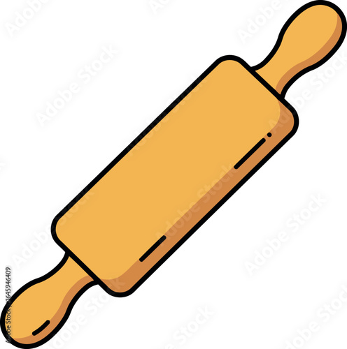 Wooden rolling pin for baking and cooking