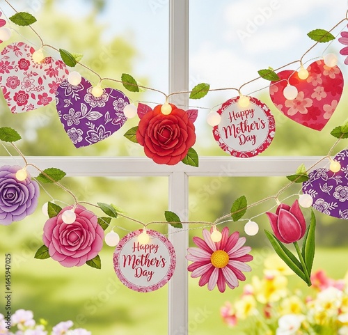 set of flowers and birds