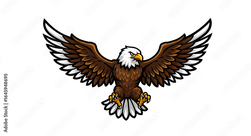Fototapeta premium Majestic Eagle in Flight A Symbol of Freedom and Power, Captured in a Stunning Illustration for Your Projects
