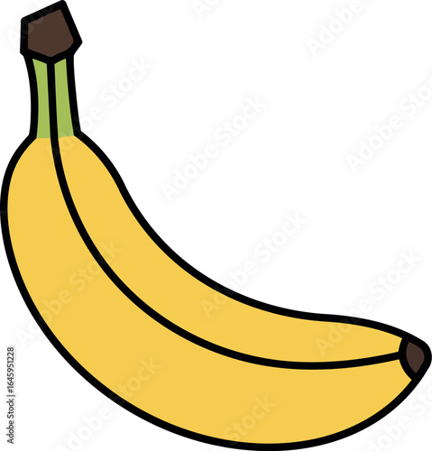 Yellow banana fruit illustration