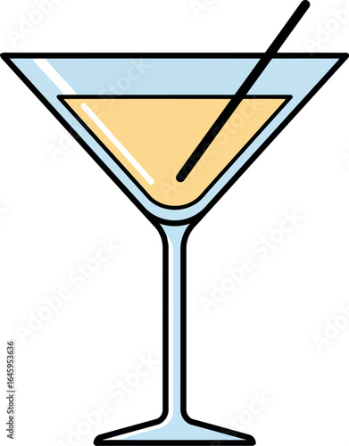 Refreshing martini cocktail with olive