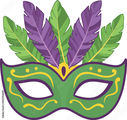 Mardi gras mask with feathers