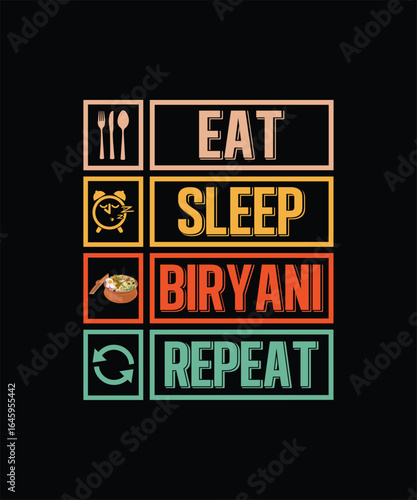 Biryani Food Minimal Typography Design, EPS, VECTOR
