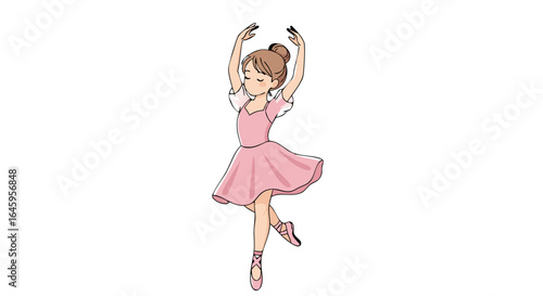 Graceful ballerina poised in elegant pink tutu, embodying artistic expression and dedication