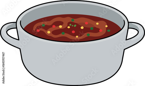 Hearty beef stew in white bowl