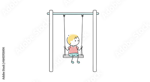 Joyful child enjoying a carefree swing ride, capturing playful childhood moments and outdoor fun