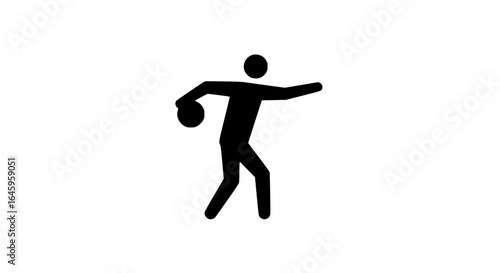 Person throwing a bowling ball black and white
